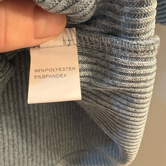 Blue V-Neck Ribbed Sweater - Picture 2 of 3